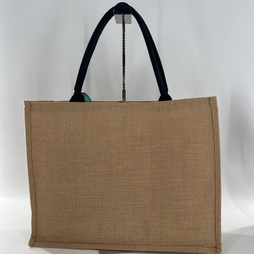 burlap weekend tote