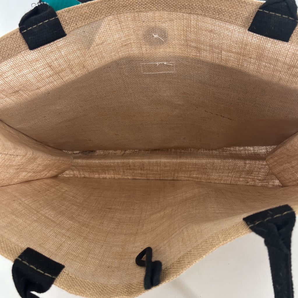 burlap weekend tote