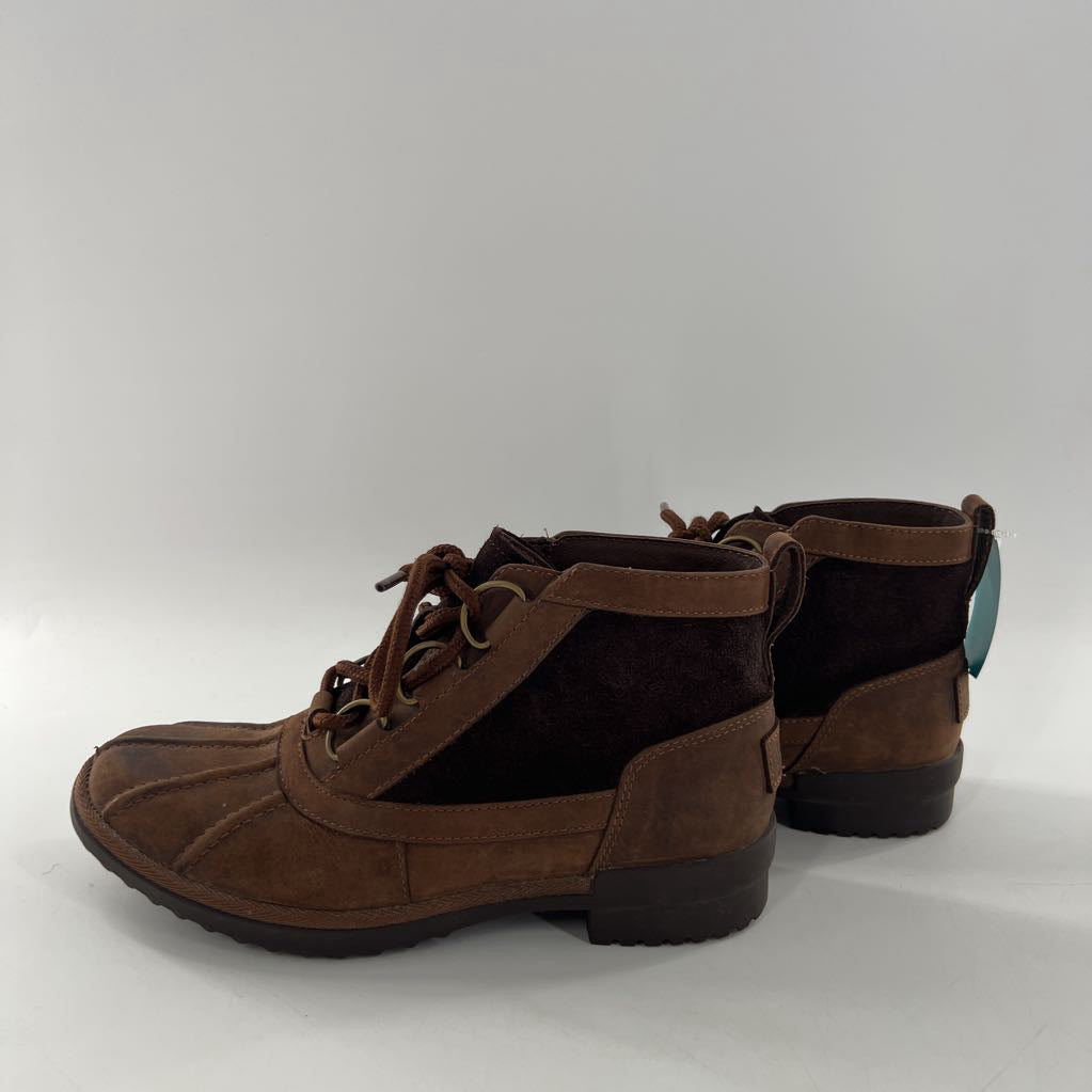 6 suede & leather duck boot