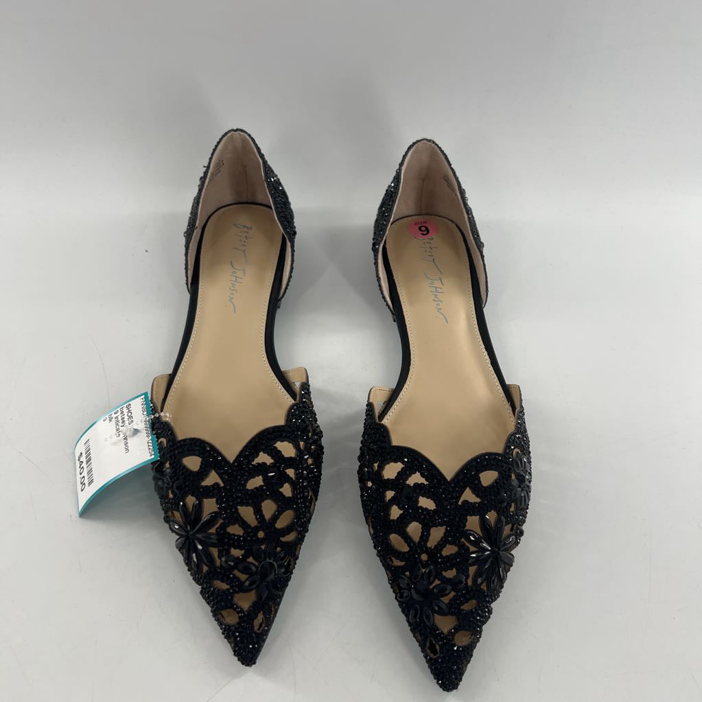 9 inticate rhinestone embellished laser cut pointy toe flats