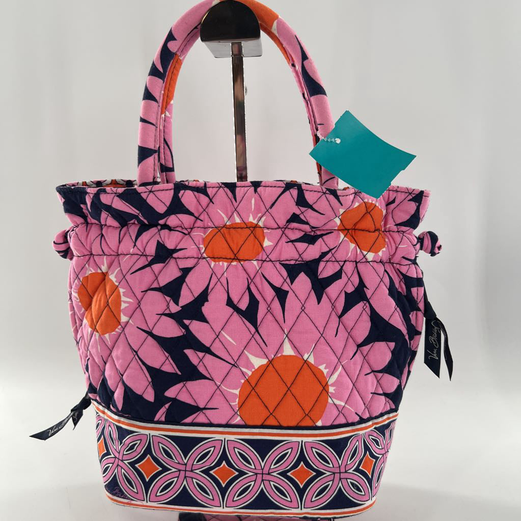 quilted flo print handbag