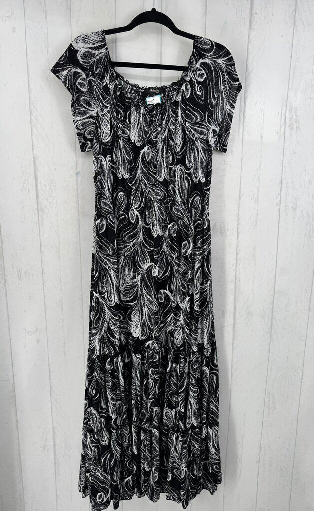 1X printed s/s maxi dress