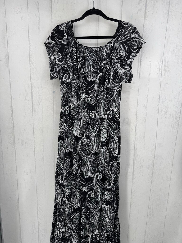 1X printed s/s maxi dress