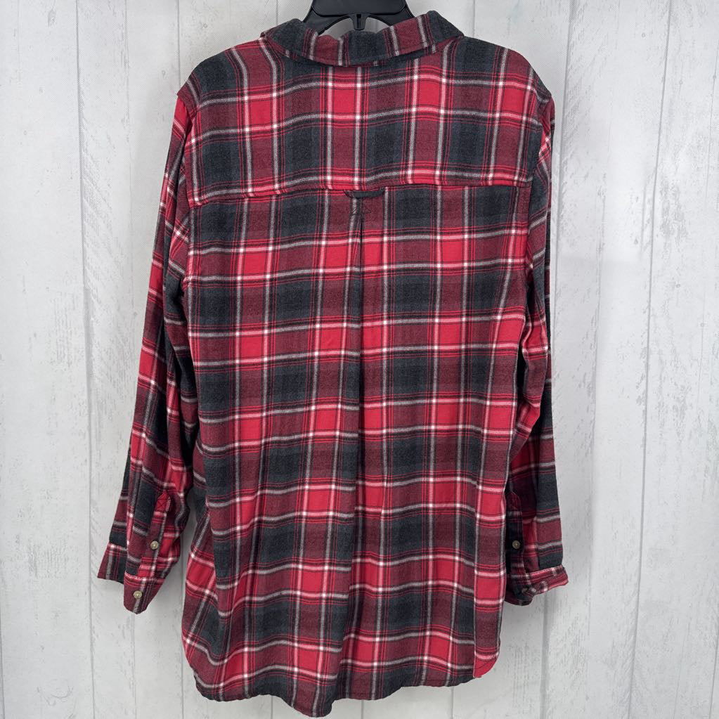 R45 XL plaid button down l/s top