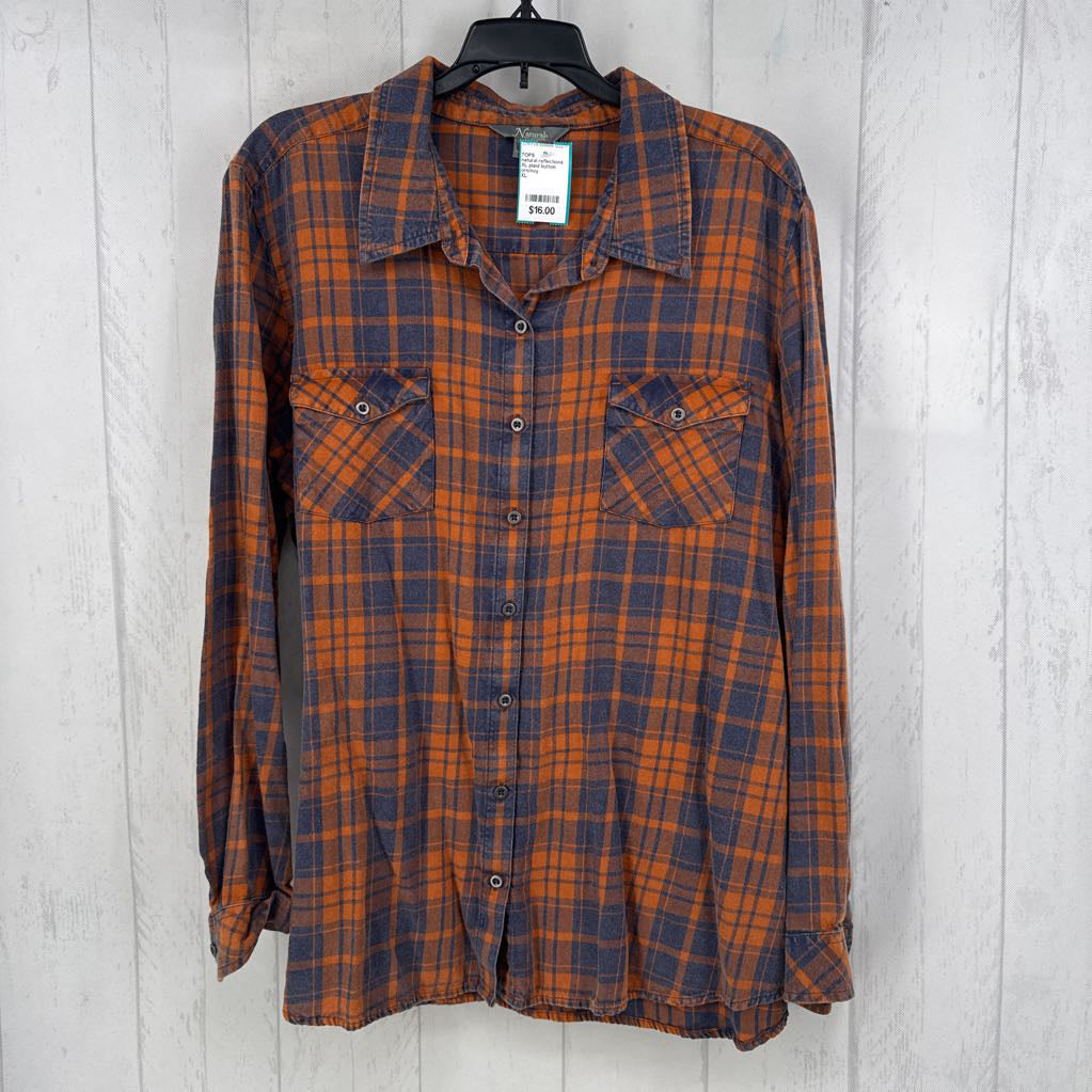 XL plaid button down l/s top