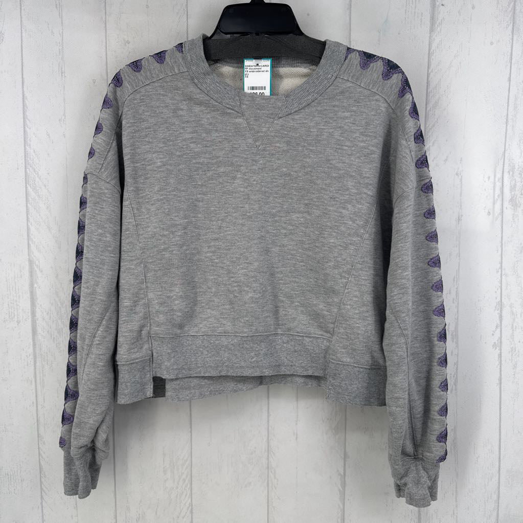 XS embroidered slv crewneck sweatshirt
