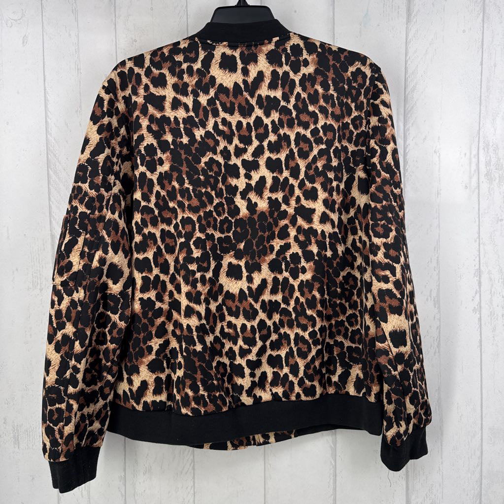 1X animal print zip-up jacket