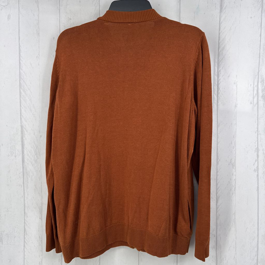 16/18 faux suede zip-up sweater