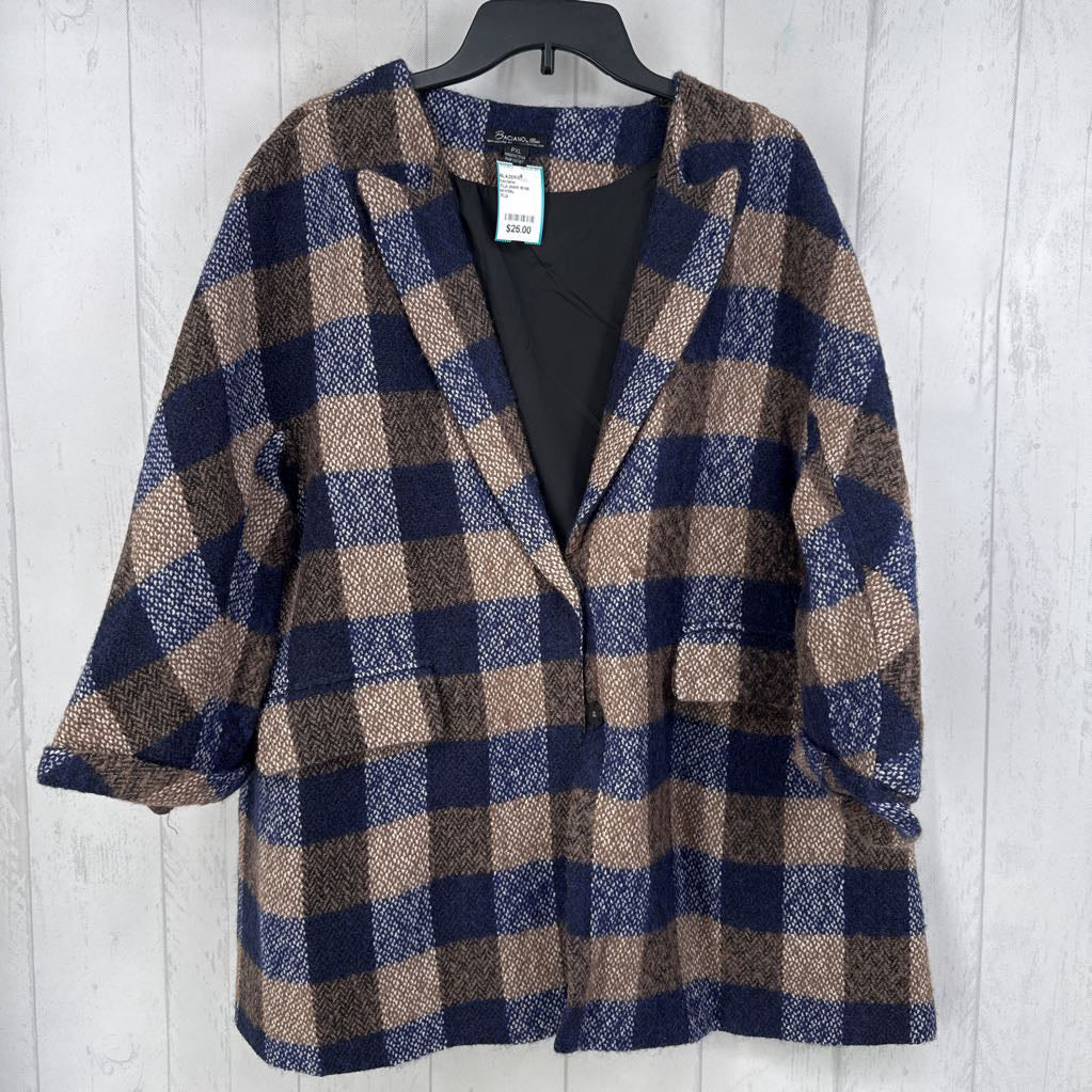 XLp plaid drop shoulder jacket