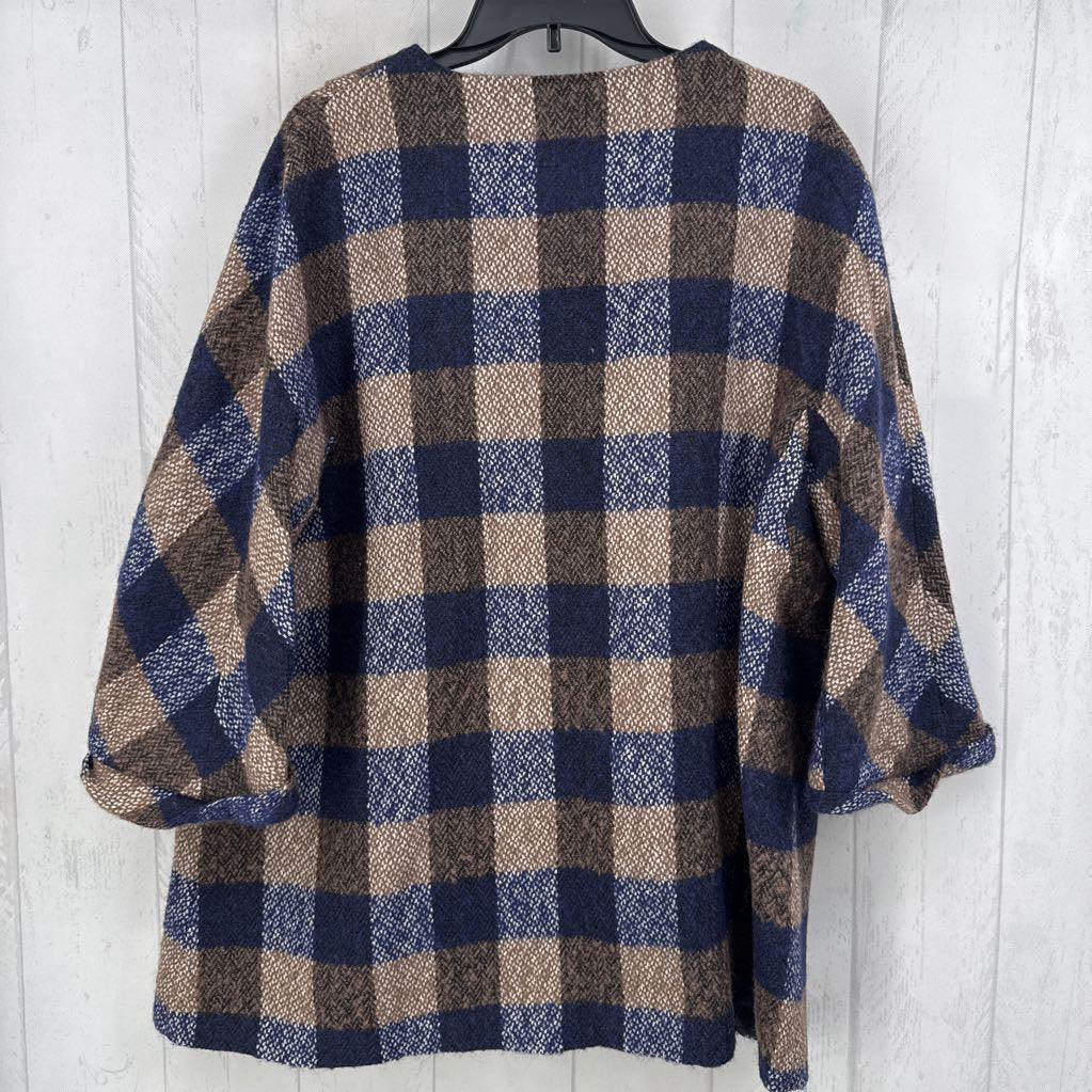 XLp plaid drop shoulder jacket