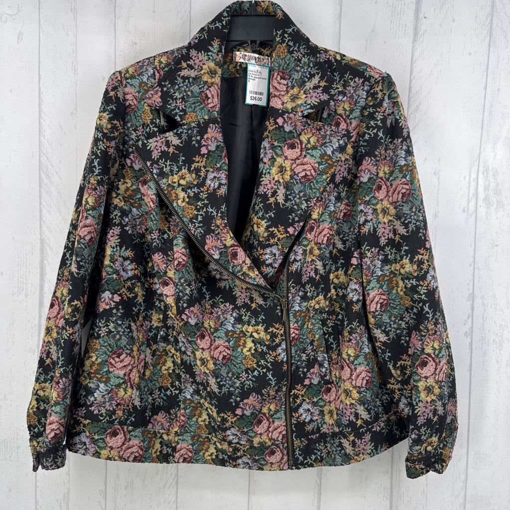 16 flo jaquard moto style jacket