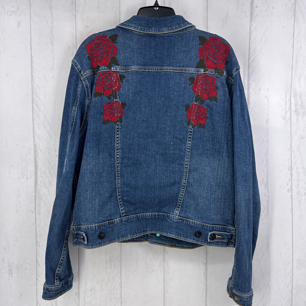 XL flo embroidered jean jacket