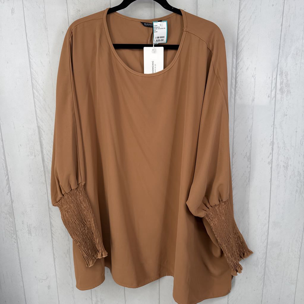 22/24 smocked slv top l/s