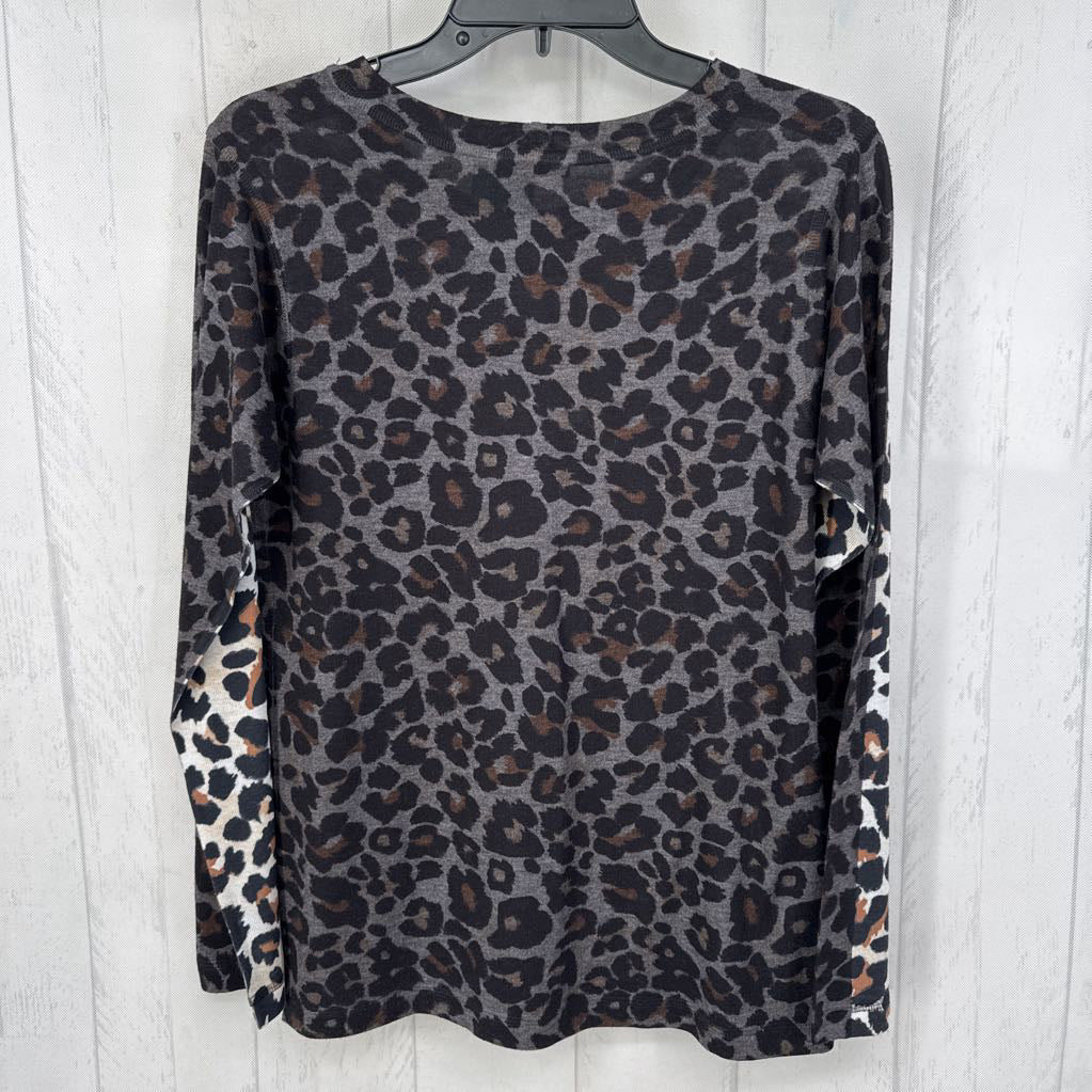 L animal print l/s top