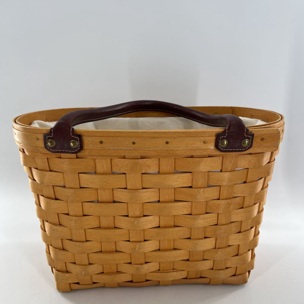 basket purse w plaid liner & cotton drawstring liner