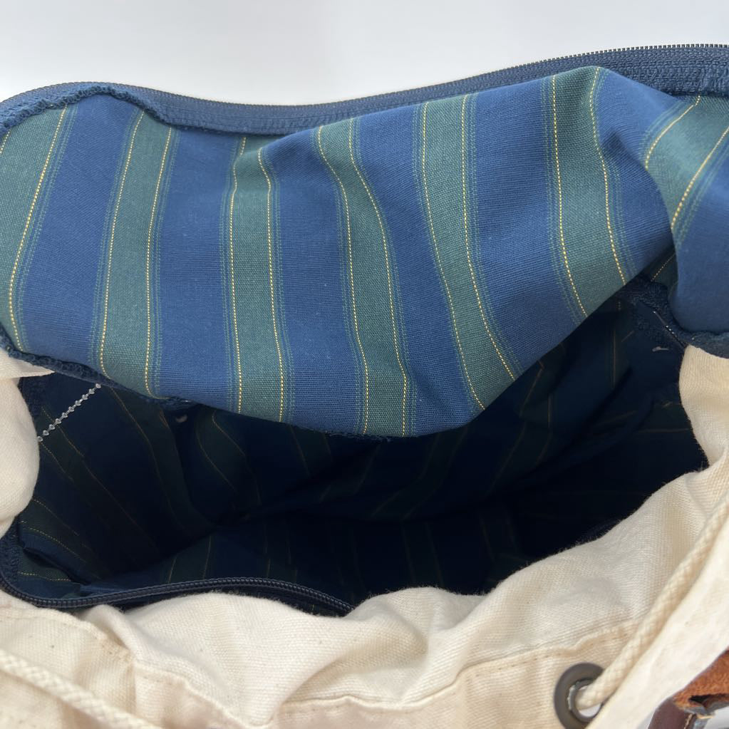 basket purse w plaid liner & cotton drawstring liner