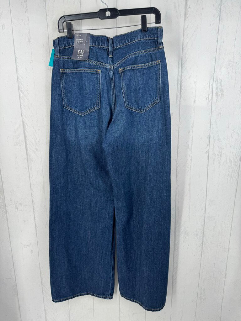 8L hi-rise wide leg jean
