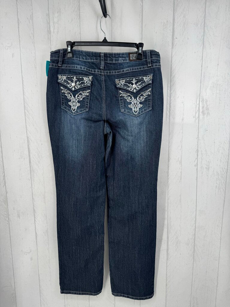 12 embelished straight leg jean
