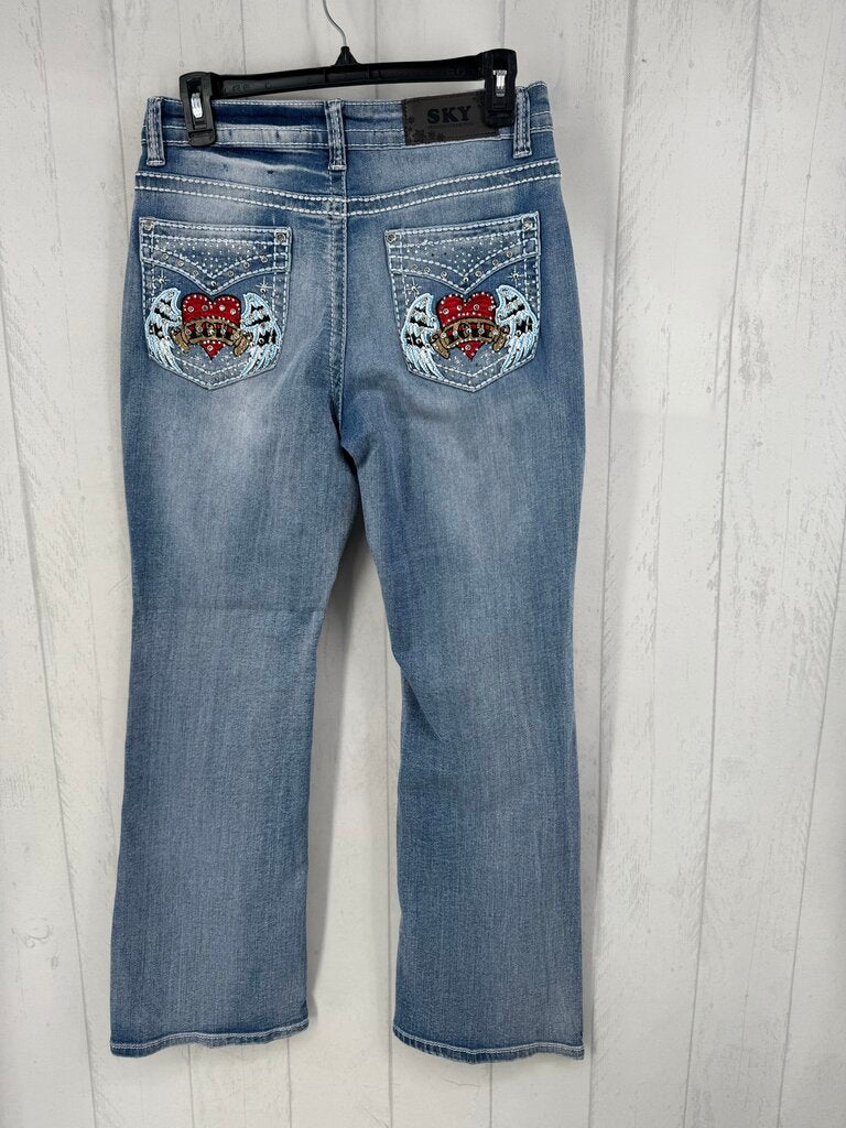 9/10 embelished bootcut jean
