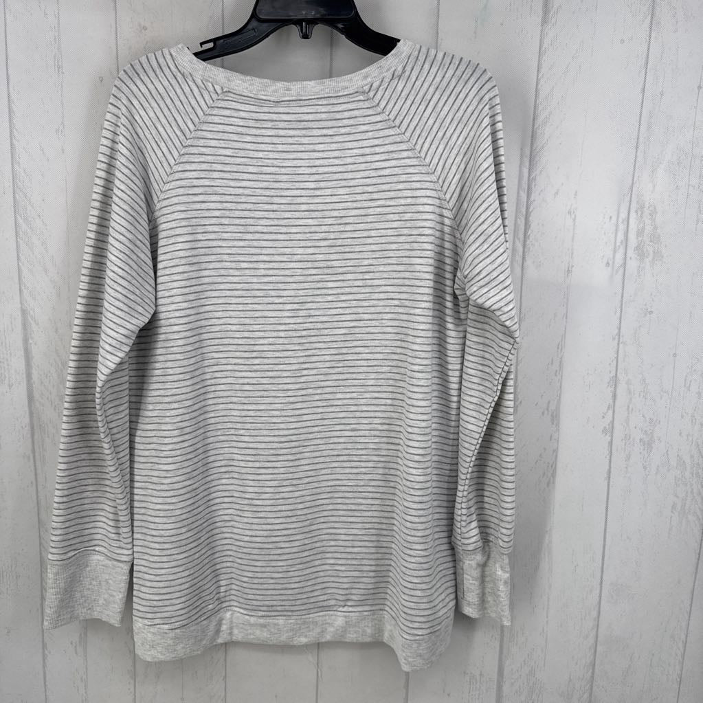 L striped crewneck l/s tee