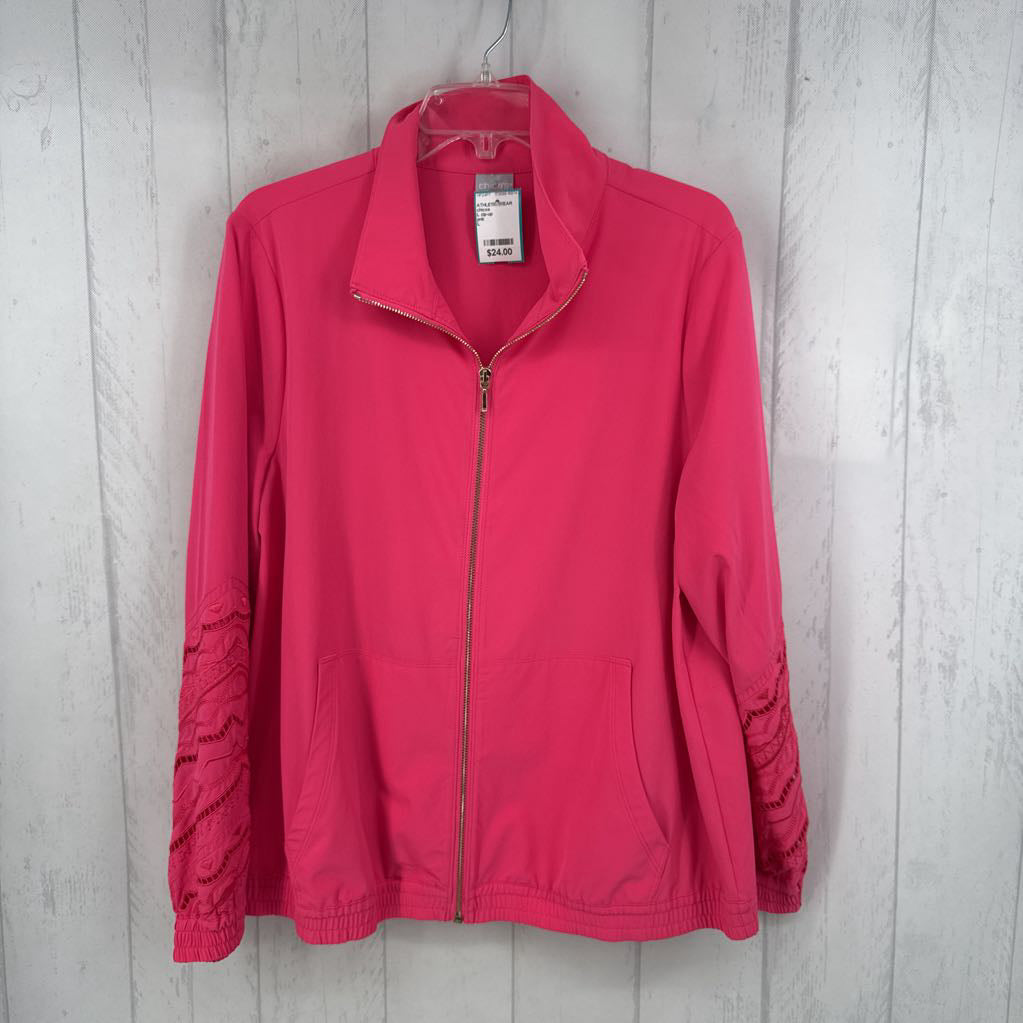 L zip-up embroidered slv jacket