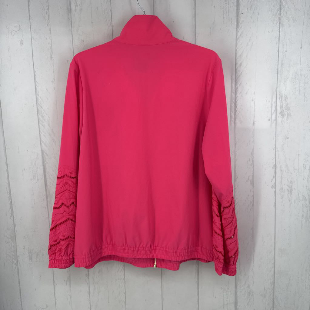 L zip-up embroidered slv jacket