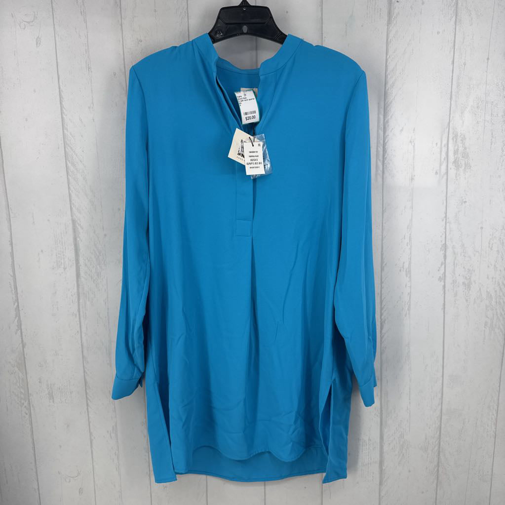 S split neck quarter button down l/s tunic