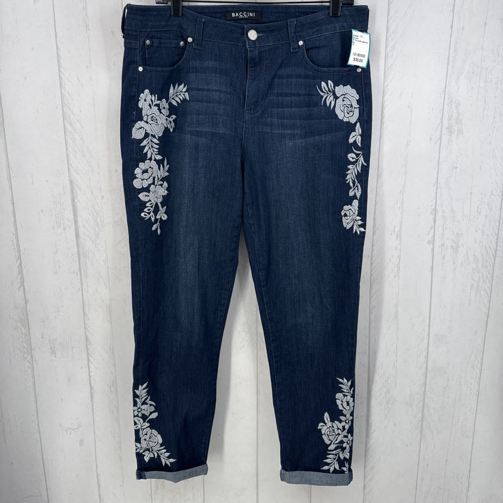 10 flo embroidered jeans
