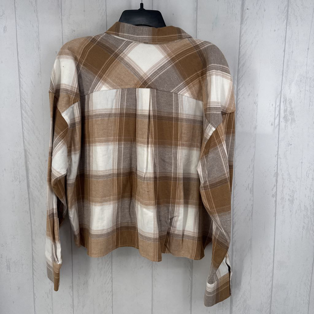 XL plaid button down l/s top