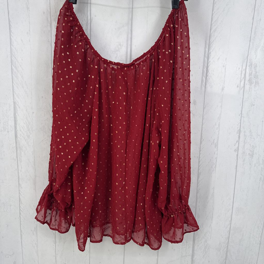 R60 22/24 textured semi sheer l/s top