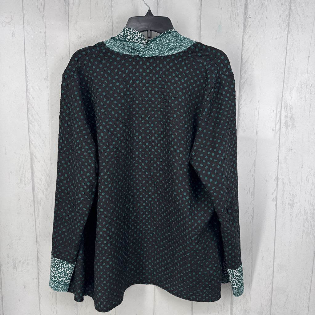 XL mixed print open front cardi