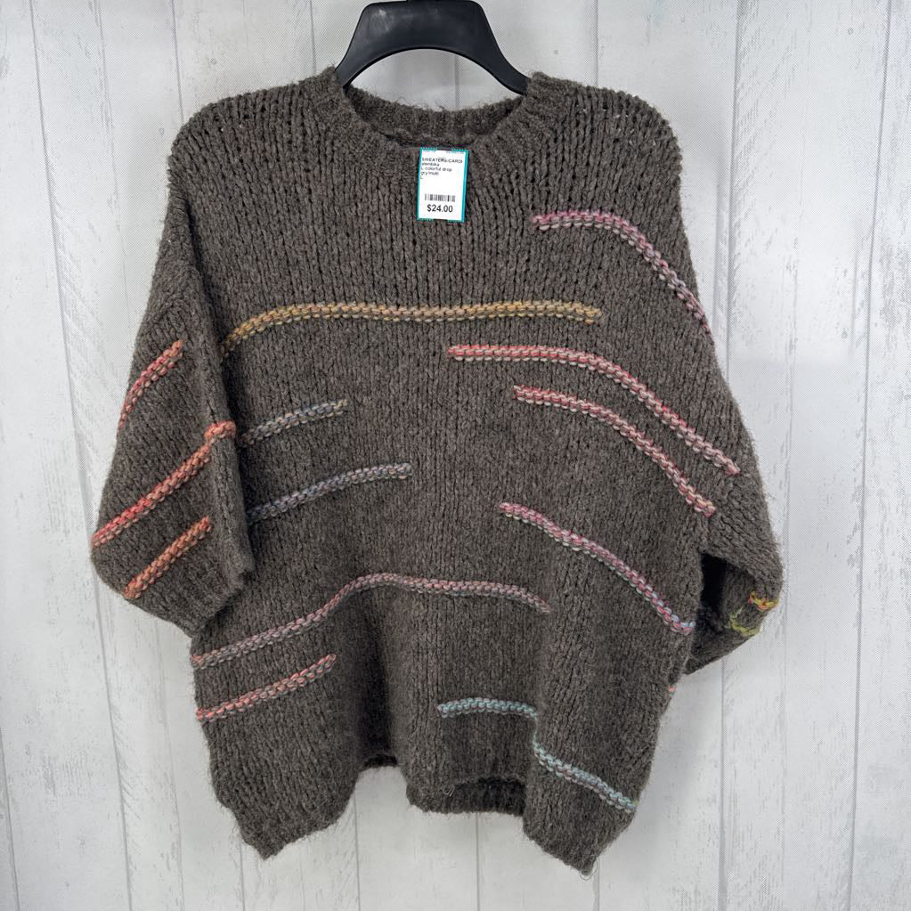 L colorful drop shoulder sweater