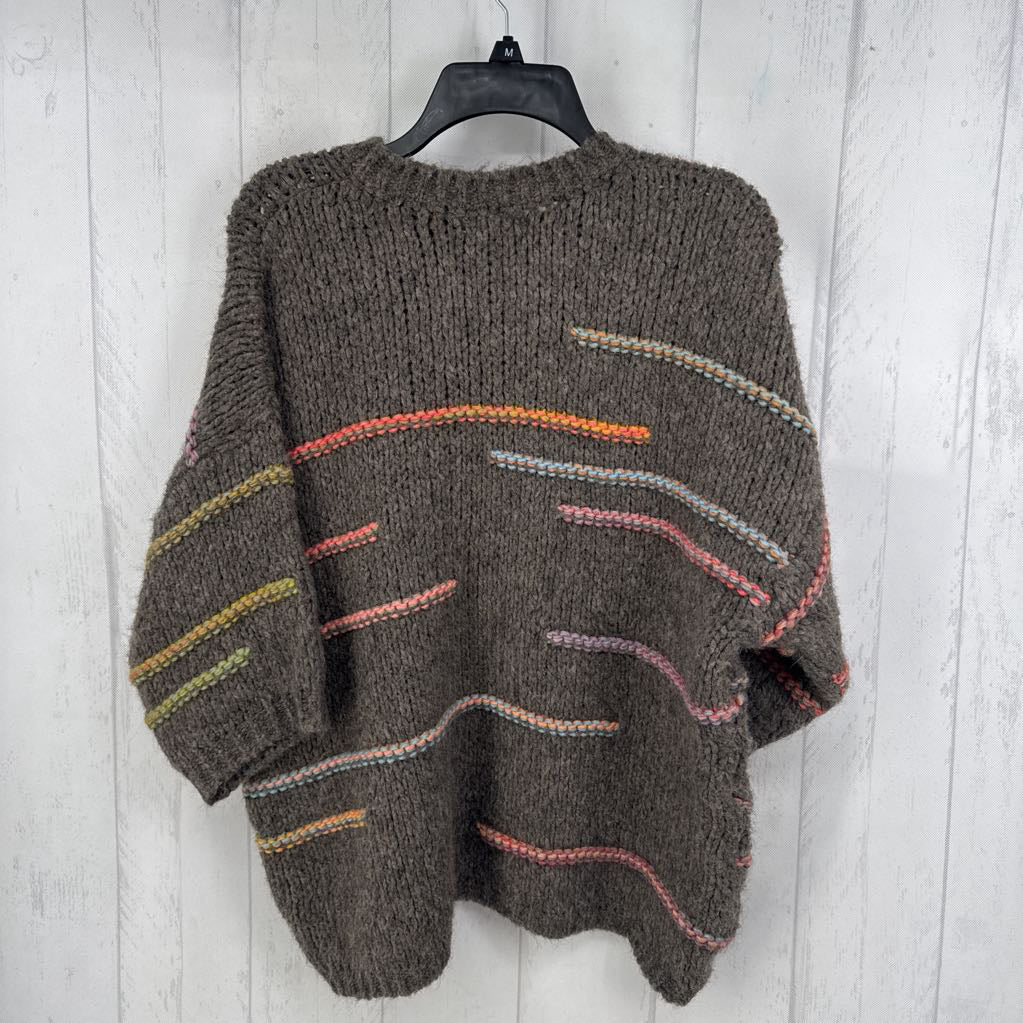 L colorful drop shoulder sweater