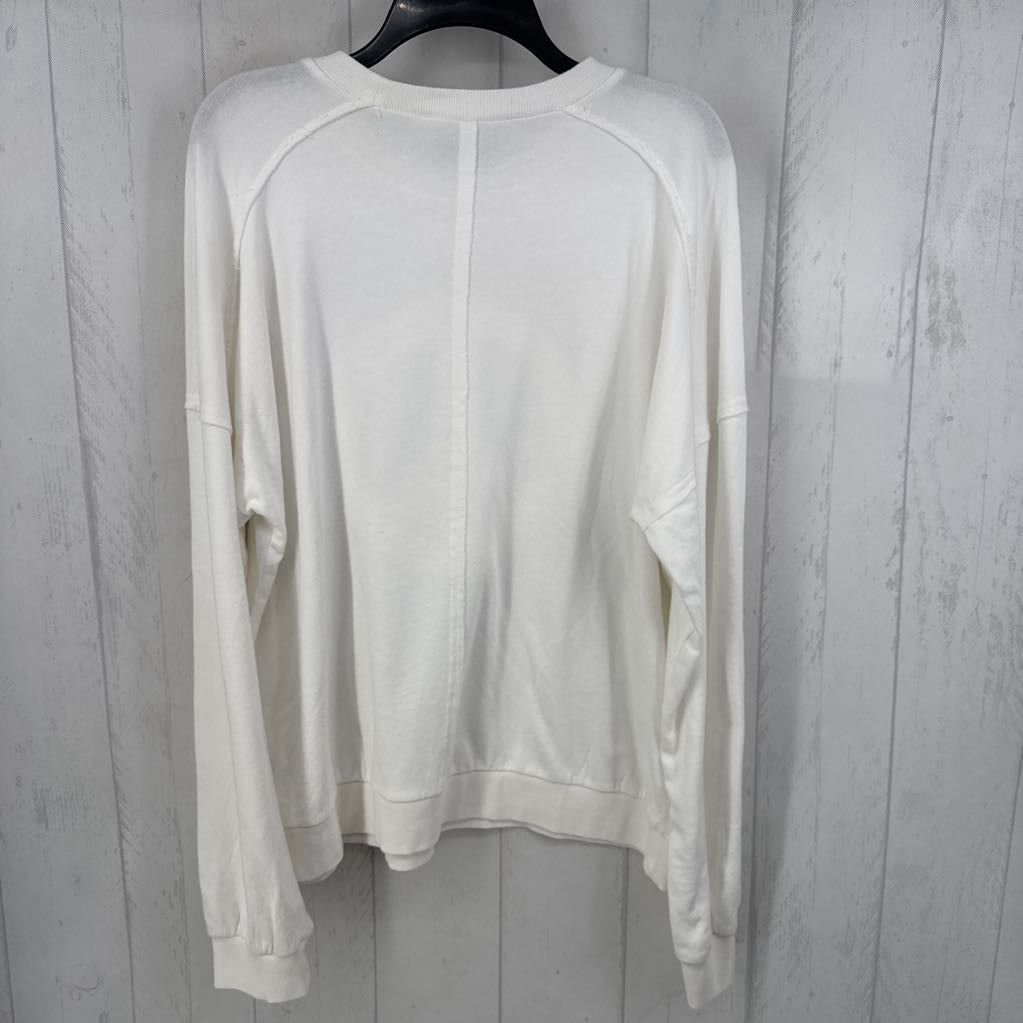 L embroidered peace sign sweatshirt