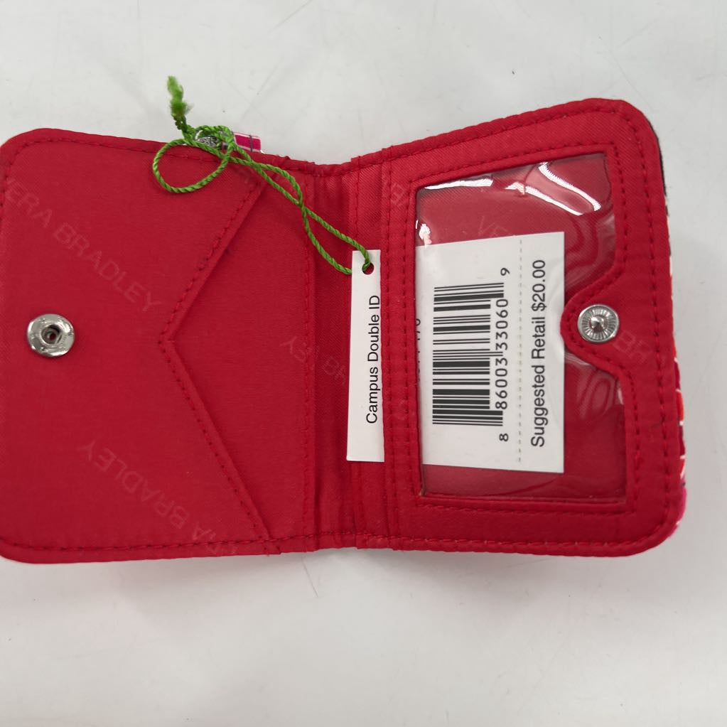 R20 floral pattern bi-fold double id wallet