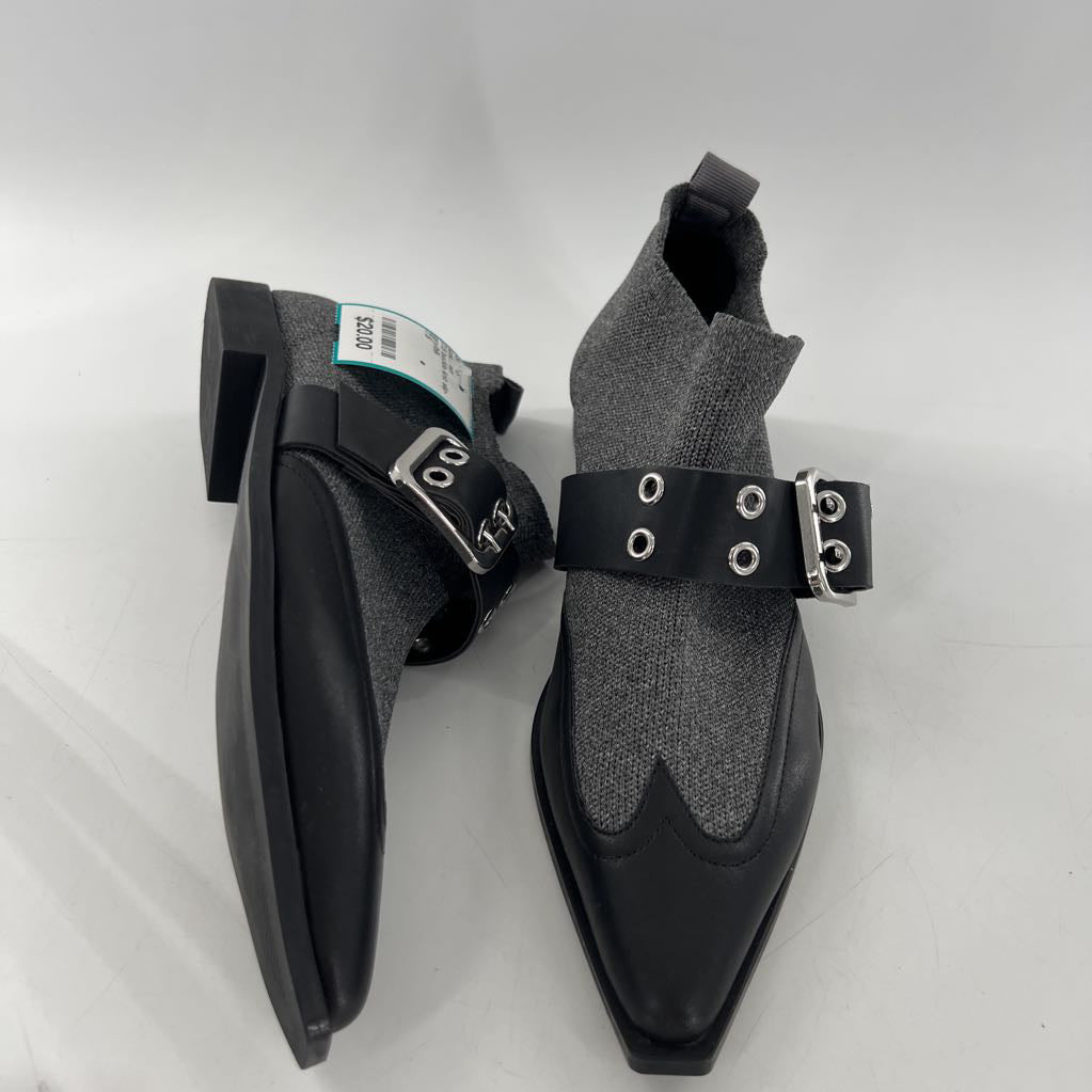 7.5 buckle knit slip-on flats