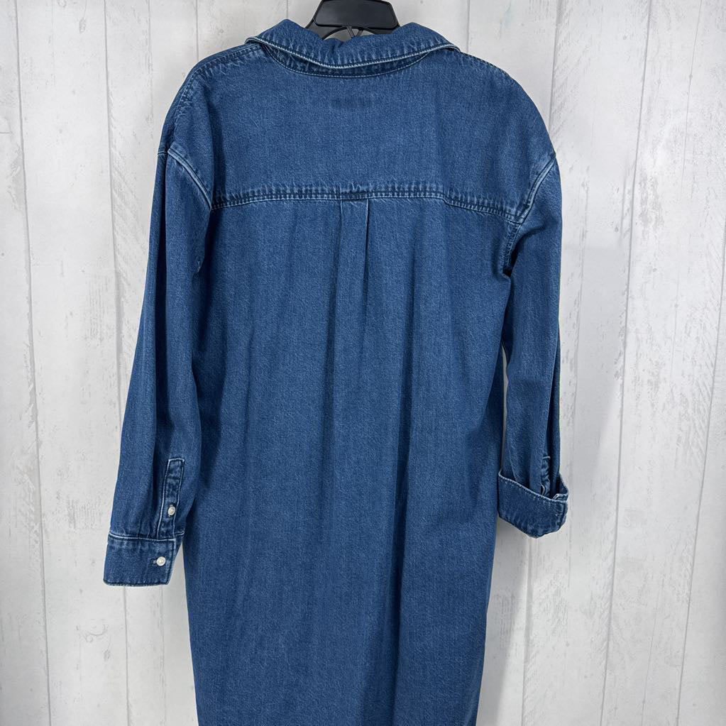L button down l/s denim dress