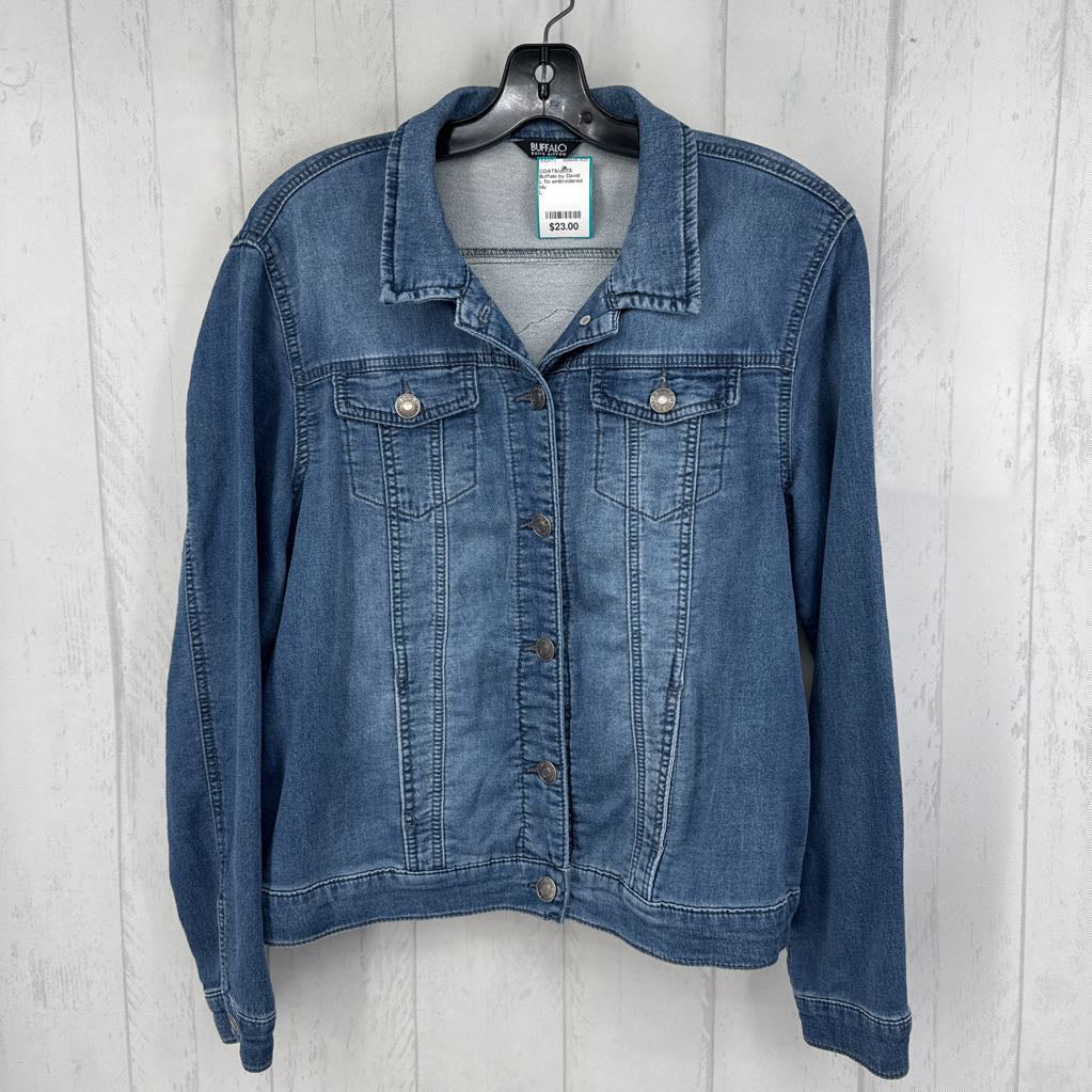 L flo embroidered detail jean jacket