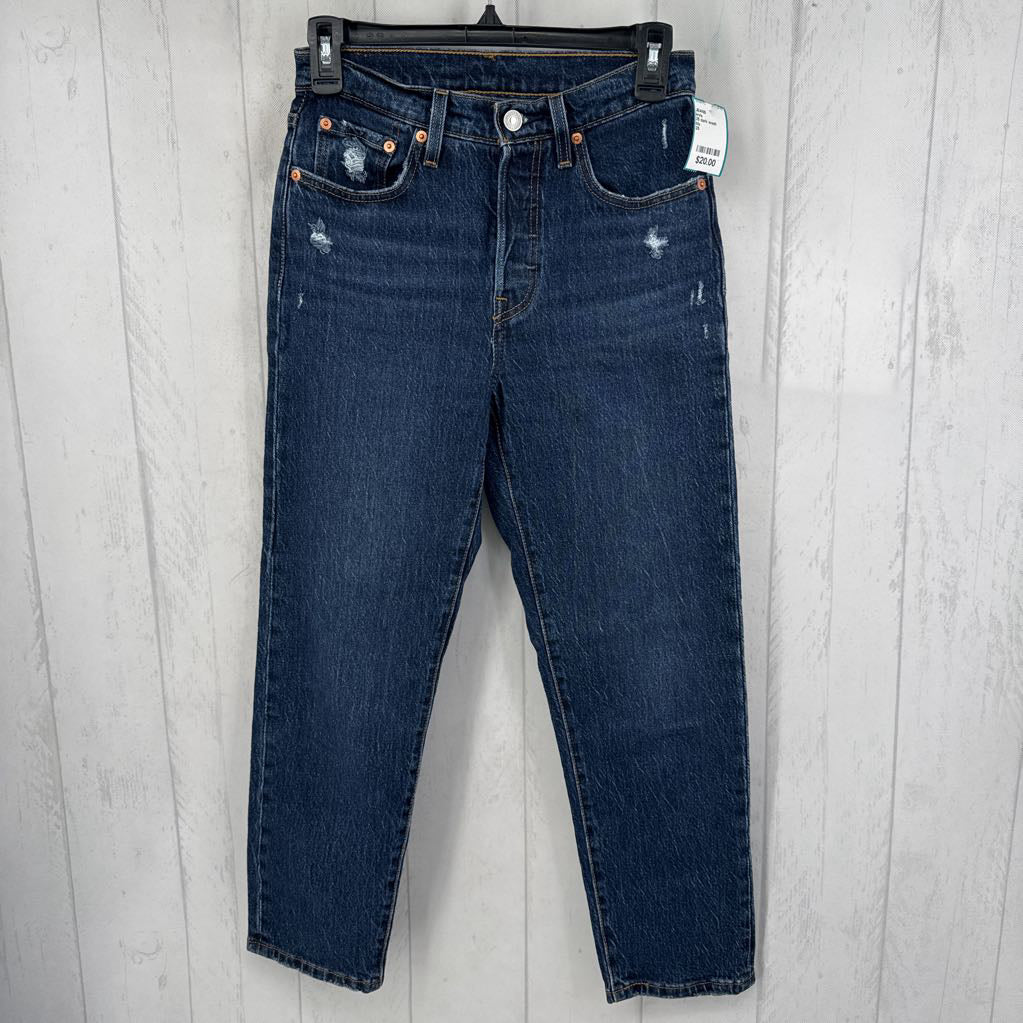 25 dark wash straight leg jean