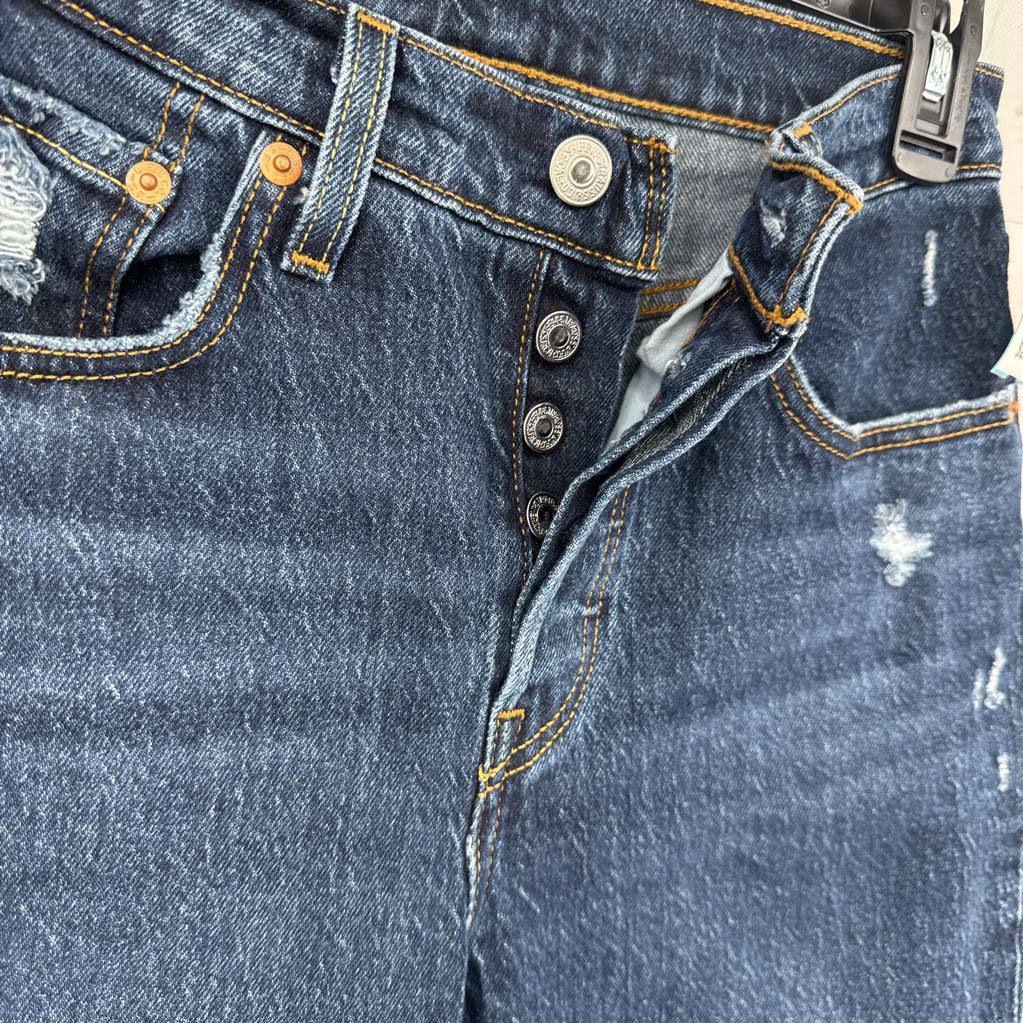 25 dark wash straight leg jean