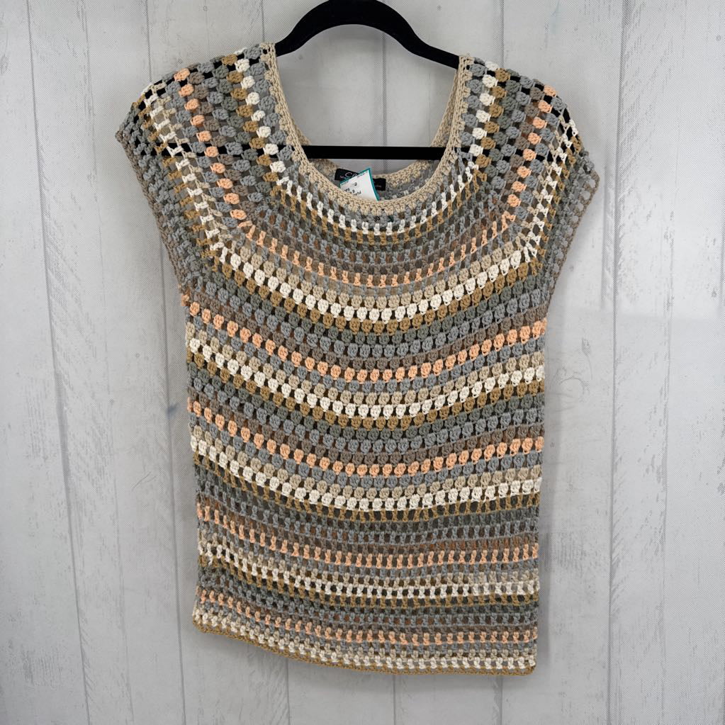 S/P colorful crochet s/s top
