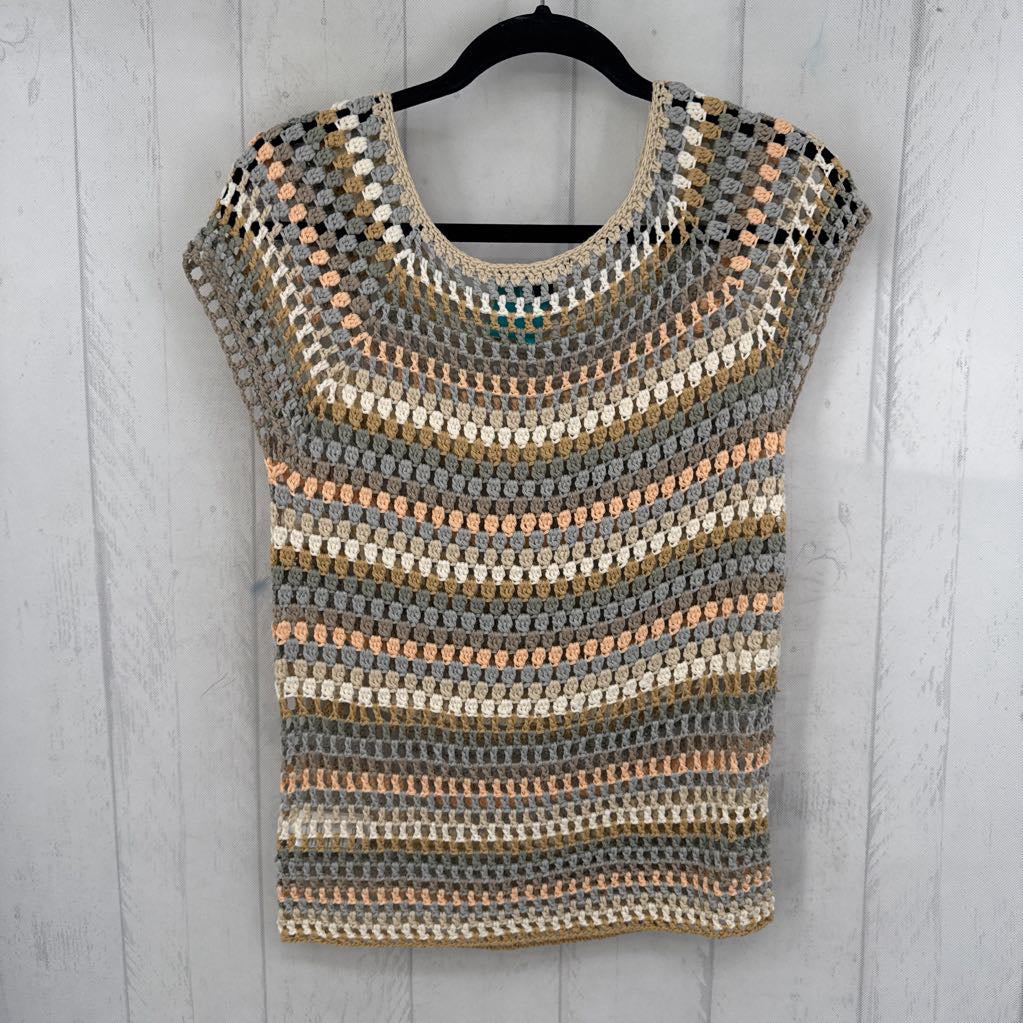 S/P colorful crochet s/s top
