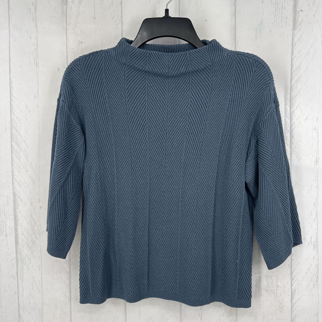 Sp textured knit mock neck drop shoulder top
