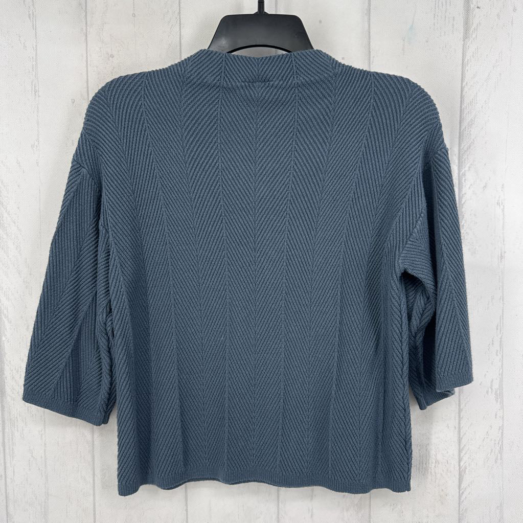 Sp textured knit mock neck drop shoulder top