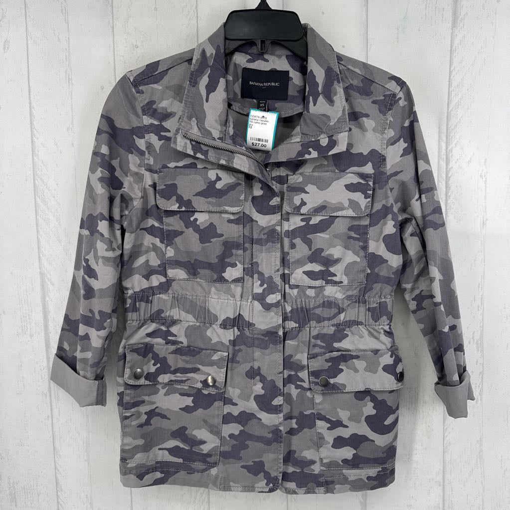 XS camo print utility jacket