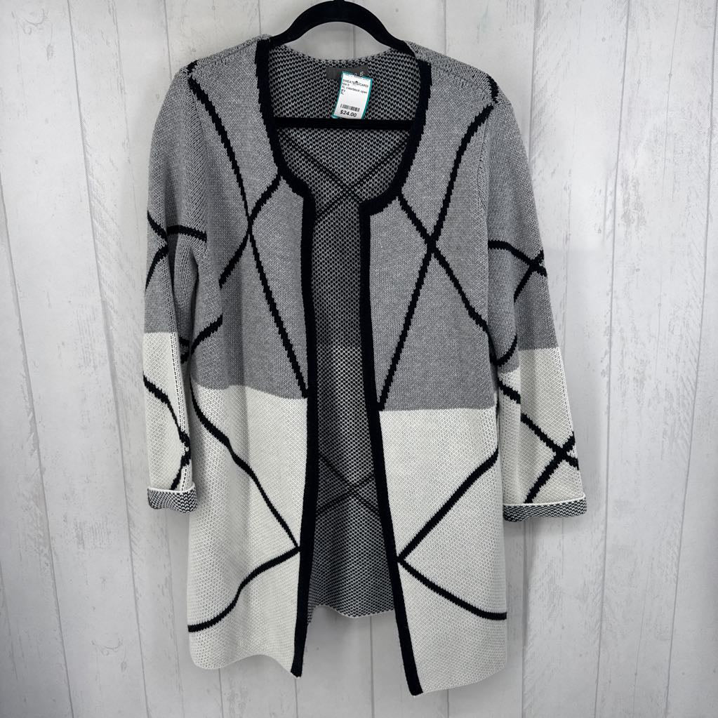 XL colorblock open front sweater cardi