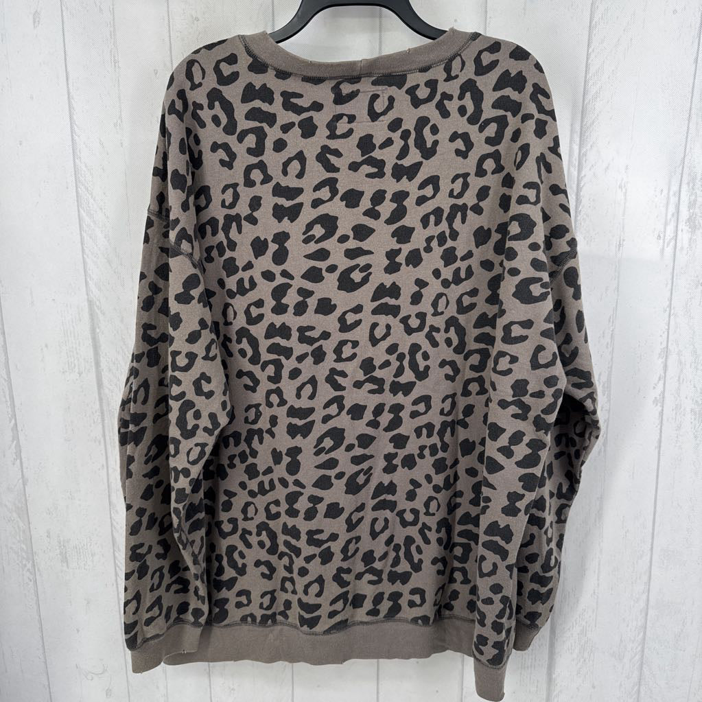 2xl animal print babe l/s top