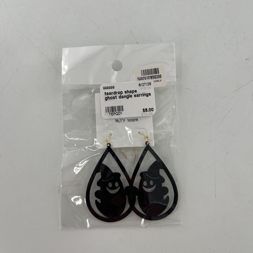 teardrop shape ghost dangle earrings