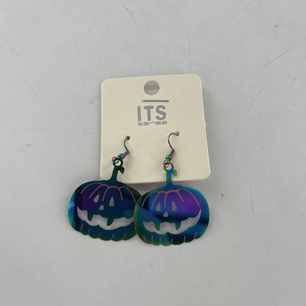 iridescent pumpkin earrings