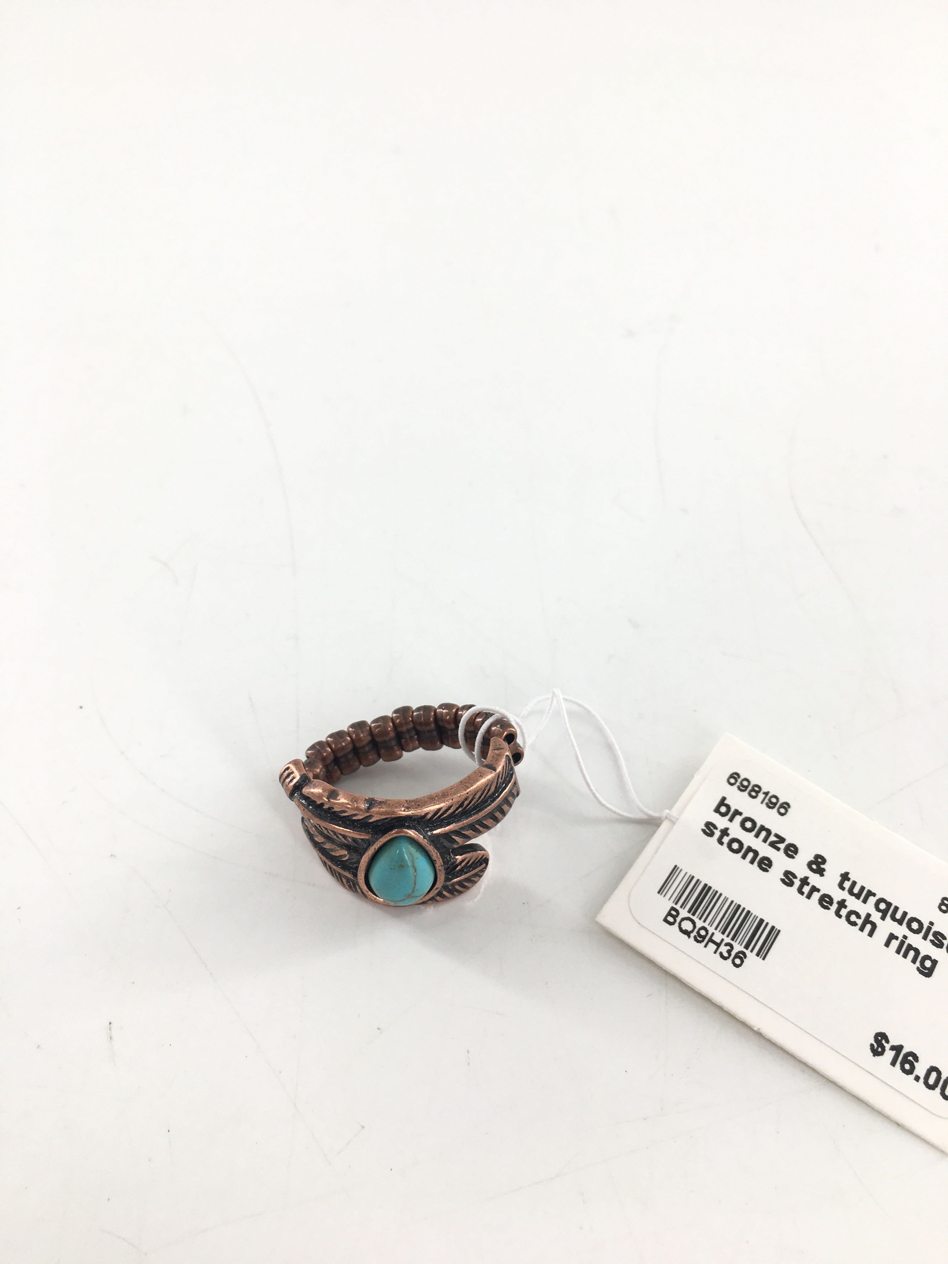 bronze & turquoise stone stretch ring
